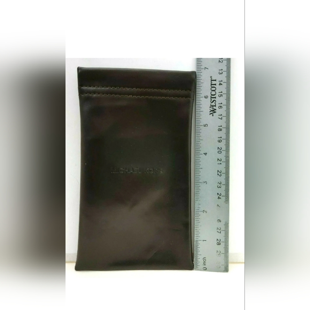 MK Michael Kors Soft Leather Pouch for Eyeglasses or Sunglasses 7" x 4" BROWN